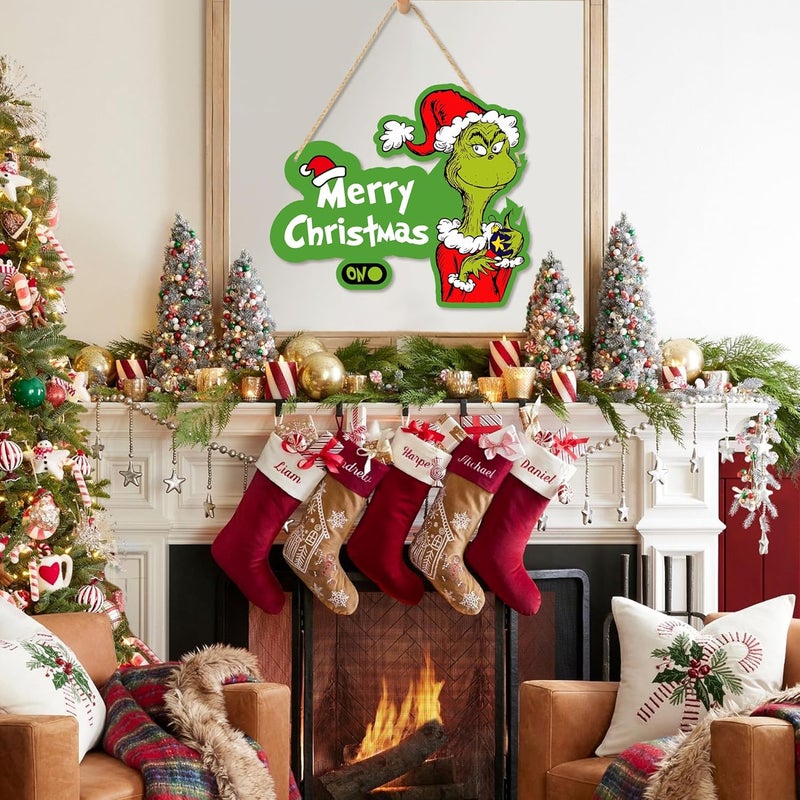 LOCOLY Christmas Decorations Hanging Sign, Wooden Christmas Decor Door Sign for for Holiday Xmas Door Wall Tree Decorations Indoor Outdoor - Image 5